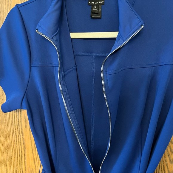 Kate and Lily FULL Zipper Dress Size 12 Royal Blue - Picture 4 of 6